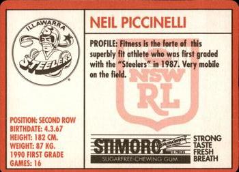 1991 Stimorol NRL #84 Neil Piccinelli Back